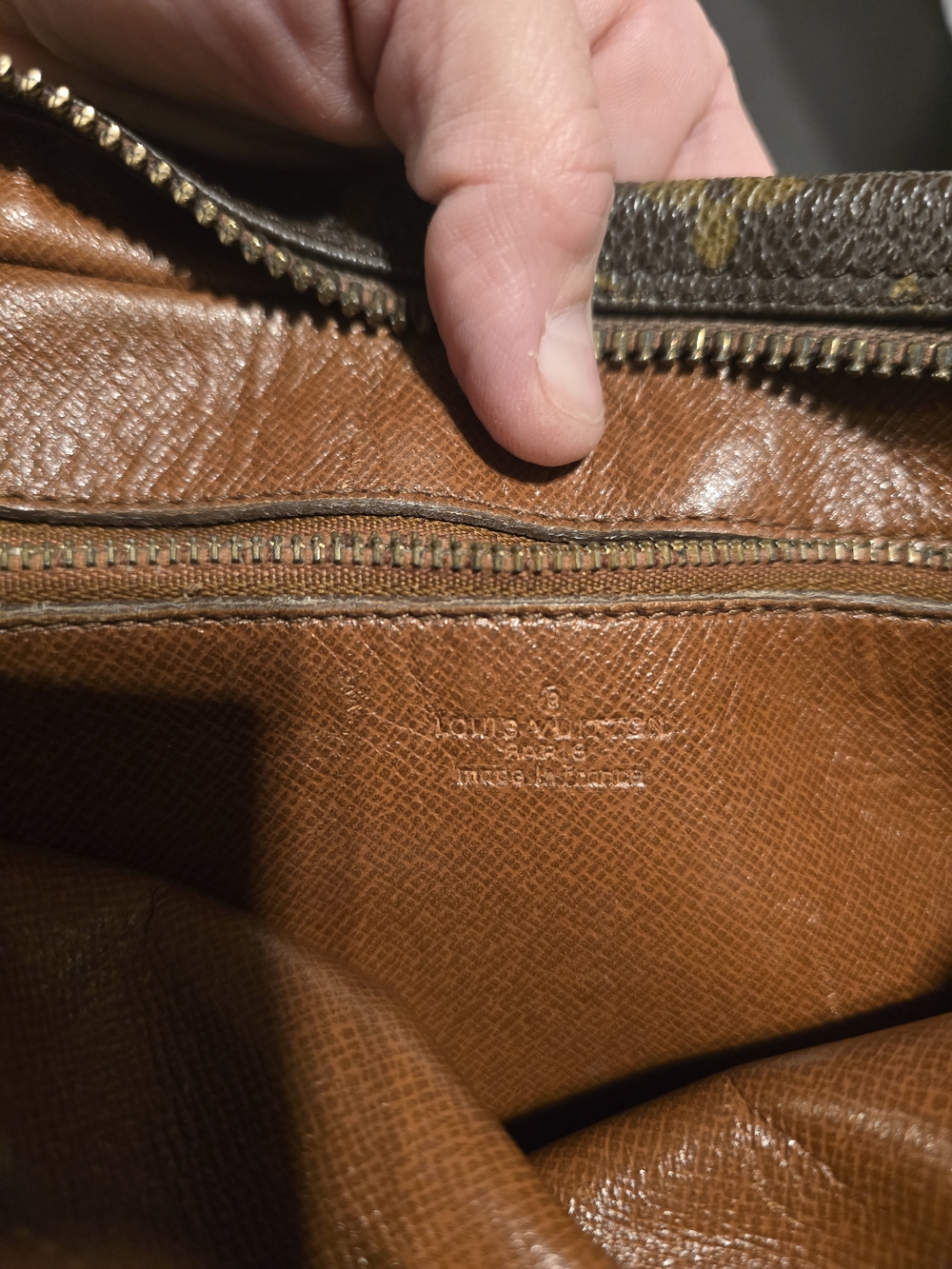 Louis Vuitton Brown Leather Toiletry Pouch with Monogram Trim